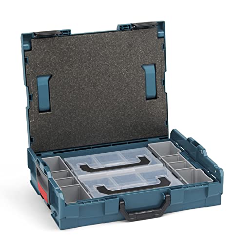 Bosch Sortimo L-Boxx 102 Werkzeugkoffer-Set • professional blau ohne Logo • bestückt mit Ordnungssystem 2x L-BOXX Mini und Deckelpolster von L-BOXX