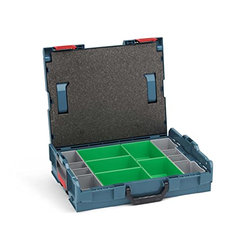 Bosch Sortimo L-Boxx 102 Werkzeugkoffer-Set • professional blau ohne Logo • bestückt mit Ordnungssystem Insetboxen-Set D3 und Deckelpolster von L-BOXX