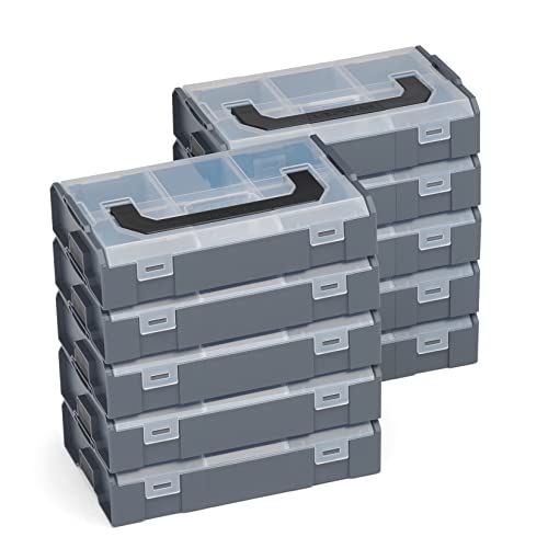 Bosch Sortimo L-Boxx Mini anthrazit 10St. im Set/Deckel transparent/innovatives Transportsystem von L-BOXX