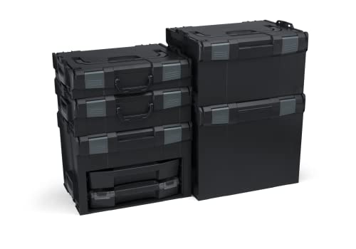 L-BOXX Sortimo L-Boxx Schwarz Werkzeugkoffer Set | LBOXX 102 LBOXX 136 LBOXX 238 LBOXX 374 LS-BOXX 306 inkl. i-BOXX & LS-Tray | Sortierset mit L BOXX Einlage B3 & i BOXX Einlage C3 von L-BOXX