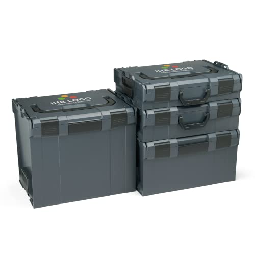 Bosch Sortimo L-Boxx Werkzeugkoffer Set | Größe 102-374 in Anthrazit | leere Werkzeugkästen aus Kunststoff, personalisiert mit Ihrem Logo | kompatibel mit Bosch Sortimo L-Boxx System von L-BOXX