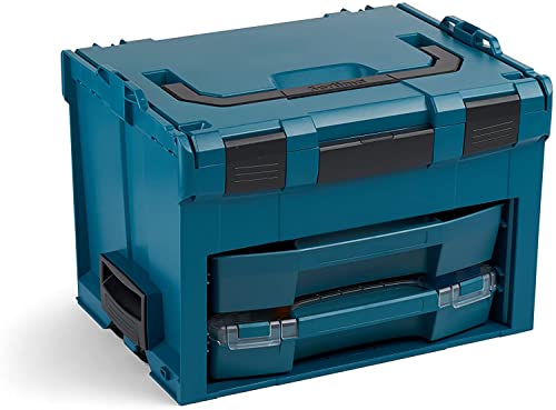 Bosch Sortimo LS BOXX 306 | Professioneller Werkzeugkoffer leer inkl. i-BOXX 72 A3 & LS-Schublade 72 leer | blaugrün passend zu Makita Elektrowerkzeugen von L-BOXX