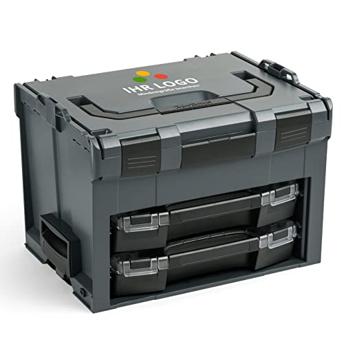 Bosch Sortimo LS BOXX 306 | inkl. i-BOXX 72 H3 & i-BOXX 72 I3 in Anthrazit individuell anpassbar mit Ihrem Logo | Professioneller Werkzeugkoffer leer | Werkzeugkiste leer Kunststoff von L-BOXX