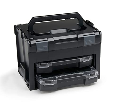 L-BOXX Sortimo LS BOXX 306 | inkl. i-BOXX 72 H3 & i-BOXX 72 I3 in Schwarz | Professioneller Werkzeugkoffer leer | Werkzeugkiste leer Kunststoff von L-BOXX
