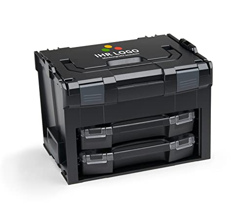 Bosch Sortimo LS BOXX 306 | inkl. i-BOXX 72 H3 & i-BOXX 72 I3 in Schwarz individuell anpassbar mit Ihrem Logo | Professioneller Werkzeugkoffer leer | Werkzeugkiste leer Kunststoff von L-BOXX