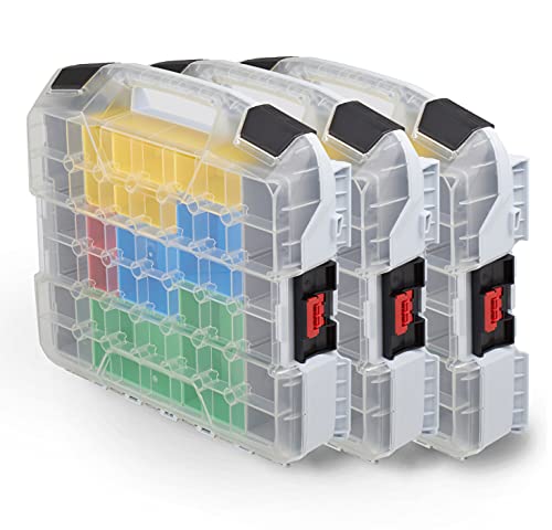 Bosch Sortimo W-BOXX 102 grau inkl. Insetboxes 3er Set | Sortimentskasten L-Case | Schraubenbox Aufbewahrung mit Deckel | Kleinteilemagazin Alternative von L-BOXX