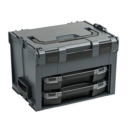 L-BOXX Sortimo Werkzeugkoffer-Set LS-BOXX 306 anthrazit bestückt mit 2x i-BOXX leer | Transportsystem Werkzeug | Ideale Werkzeug Aufbewahrung Box von L-BOXX