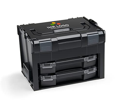 Bosch Sortimo Werkzeugkoffer-Set LS-BOXX 306 schwarz mit 2x i-BOXX leer | personalisiert mit Ihrem Logo | Ideale Werkzeug Aufbewahrung Box von L-BOXX