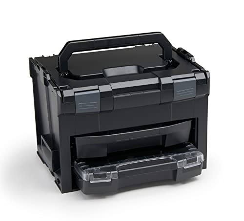 Bosch Sortimo Werkzeugkoffer-Set LS-BOXX 306 schwarz mit i-BOXX 72 leer und LS-Schublade 72 leer | Transportsystem Werkzeug | Ideale Werkzeug Aufbewahrung Box von L-BOXX