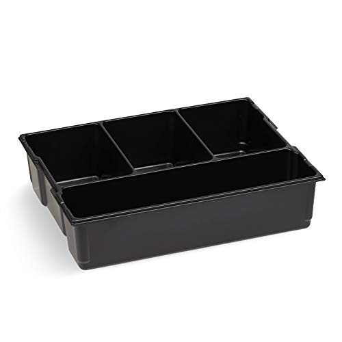 L-BOXX Kleinteile-Einsatz 4-Fach | Passgenauer Organizer für L-BOXX 136 und LS-BOXX 306 | Robuster Kunststoff • 4 feste Fächer | ideal für Schrauben, Muttern & Dübel von L-BOXX
