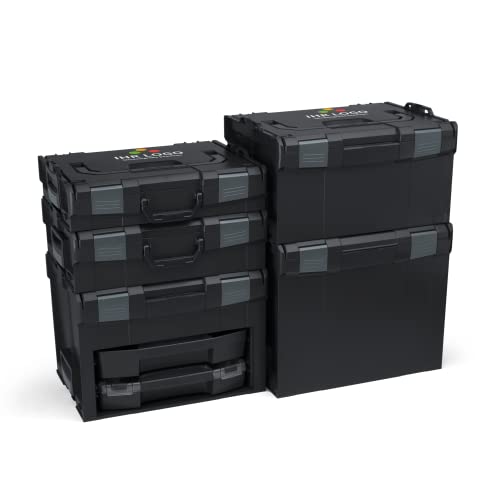 L-BOXX Sortimo L-Boxx Schwarz Werkzeugkoffer Set anpassbar mit Ihrem Logo | LBOXX 102 LBOXX 136 LBOXX 238 LBOXX 374 LS-BOXX 306 inkl. i-BOXX & LS-Tray | L BOXX Einlage B3 & i BOXX Einlage C3 von L-BOXX