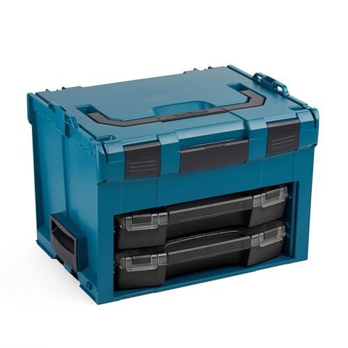 L-BOXX Sortimo Werkzeugkoffer-Set LS-Boxx 306 grün bestückt mit 2 i-Boxx 72 Schwarz mit transparentem Deckel von L-BOXX