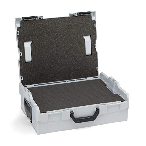 L Boxx 136 mit Rasterschaumstoff von Bosch Sortimo in Grau • LBoxx 136 Koffersystem für optimale Lagerung von Werkzeugen • Sicherer Transport & Schutz dank L-Boxx System von L-BOXX