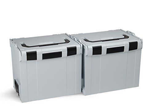 Sortierkasten tragbar | 2x Bosch Sortimo L BOX 374 | Werkzeug Organizer Box | Sortimentsbox Kunststoff | Ideale Werkzeugbox leer groß von L-BOXX