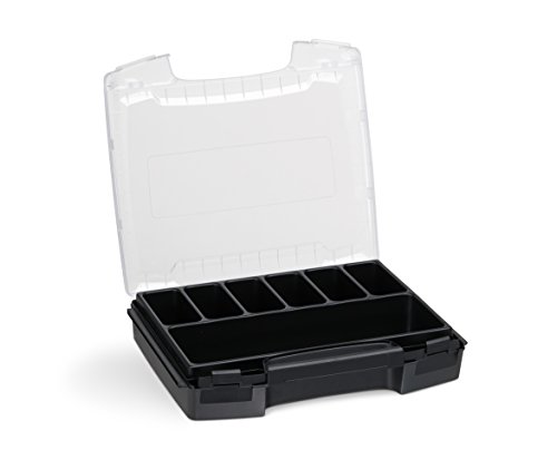 Sortimentsbox klein leer | i-BOXX (schwarz) mit 7-fach Einlage | Ideal für i-BOXX RACK & LS-BOXX | Sortimentskasten Kunststoff klappbar von L-BOXX