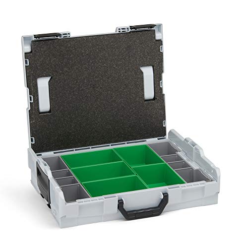 Sortimentskasten Kunststoff klein | L-BOXX 102 (grau) mit Insetboxenset D3 | Profi Werkzeugkoffer leer inkl. Sortimentskasten Einsätze von L-BOXX