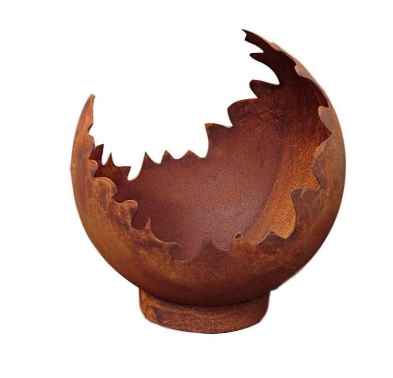 L Design Gartenfigur L Design Edelrost Deko/Feuerkugel Risse mit Standring Gartendekoration L Design Gartenfigur L Design Edelrost Deko/Feuerkugel Risse mit Standring Gartendekoration von L Design