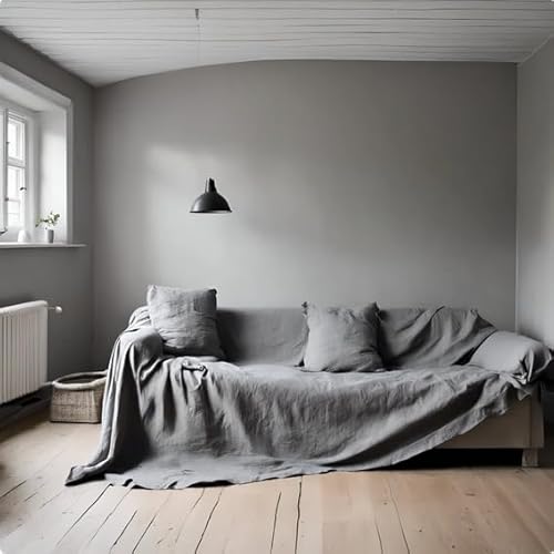L'EMPORIO CASA Überwurf für Sofa, Sessel, groß, robust, dunkelgrau, Baumwolle, Panama, 160 x 260 – 260 x 280 – 360 x 280 cm, Granfoulard Made in Italy (260 x 280) von L'EMPORIO CASA