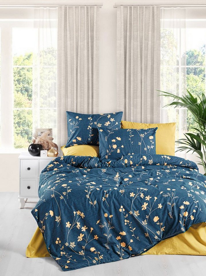 L'Essentiel Linge de Maison Bettdecke + Kopfkissen LFS3111, Dunkelblau, 100% Baumwolle ranforce von L'Essentiel Linge de Maison
