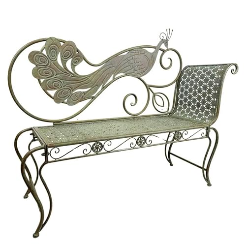 L'Héritier Du Temps Gartenbank Aphrodite Ottomane für den Garten aus Stahl, antik, Gartenmöbel, 43 x 111 x 137 cm von L'Héritier Du Temps