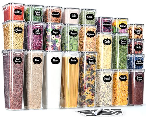 Vorratsdosen mit deckel luftdicht 25er Set: Aufbewahrungsbox Küche für Mehl Müsli Zucker Spaghetti Nudeln Aufbewahrung | Vorratsbehälter Set 2,5l/1,7l/1,25l/0,75l | BPA-FREI | Spülmaschinenfest Vorratsdosen mit deckel luftdicht 25er Set: Aufbewahrungsbox Küche für Mehl Müsli Zucker Spaghetti Nudeln Aufbewahrung | Vorratsbehälter Set 2,5l/1,7l/1,25l/0,75l | BPA-FREI | Spülmaschinenfest von L LONGANCHANG