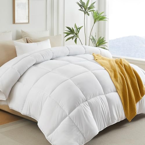 L LOVSOUL Weiße Bettdecke für King-Size-Betten, Ganzjahres-Daunen-Alternative, Bettdeckenbezug, King-Size-Bett, Bettdecke mit Ecklaschen L LOVSOUL Weiße Bettdecke für King-Size-Betten, Ganzjahres-Daunen-Alternative, Bettdeckenbezug, King-Size-Bett, Bettdecke mit Ecklaschen von L LOVSOUL