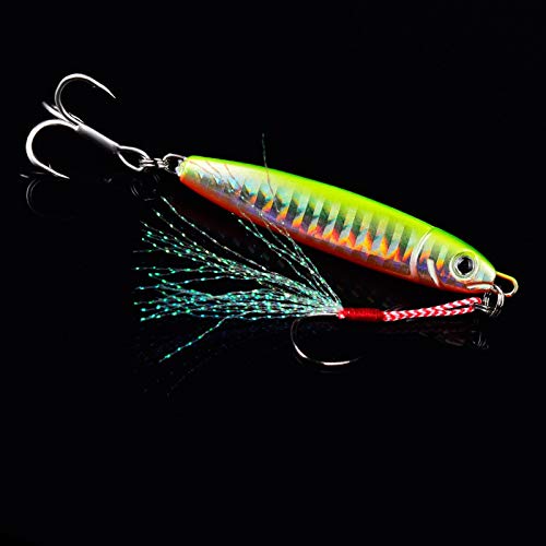 L-MEIQUN, 1 stück 15g 20g 30g Metall Jig Fischereiköder Slow Jig Fishing Köder Blei Fisch Eisen Teller Hart Winter EIS Jigging Haken Lure Tackle (Farbe : ColorC, Größe : 15g 55mm) von L-MEIQUN