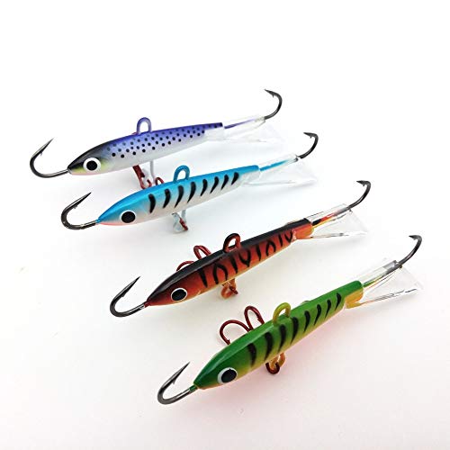 L-MEIQUN, 4PCS Winter-Fischen-Köder-Eisfischen Jig Köder 83mm 18g Karpfenangeln Haken Blei Hart Lure von L-MEIQUN