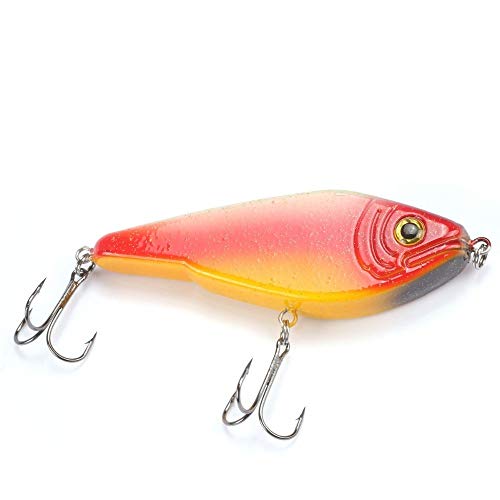 L-MEIQUN, Pike-Fischen-Köder Jerkbait Musky Buster Jerk Big VIB Köder Mustad Haken Sinking Langsam Big Bass 120mm 50g Pesca Leurre (Farbe : Color 5) von L-MEIQUN