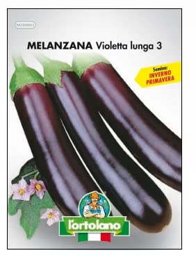 Qualitätssaatgut Ortholano in thermoverschweißtem Beutel (160 Sorten) (Melanzana Violett Lang 3) von L'ORTOLANO