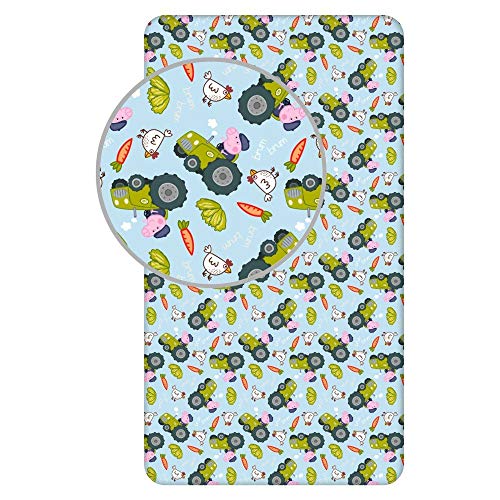 Peppa Wutz, Fitted Sheet, 90 x 200 +25 cm von L-S KIDS BOUTIQUE