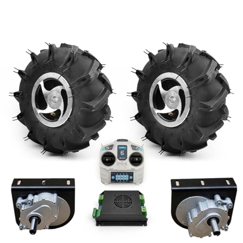 2WD 10 Zoll Rad 24V 500W 700W Landwirtschaftlicher Reifen Bürstenmotor Kit für Rasenmäher Fahrrad (ESC Big Kit Montageplatte Halterung (ESC big kit A, 24V250W Max Speed 4kph) von L-faster