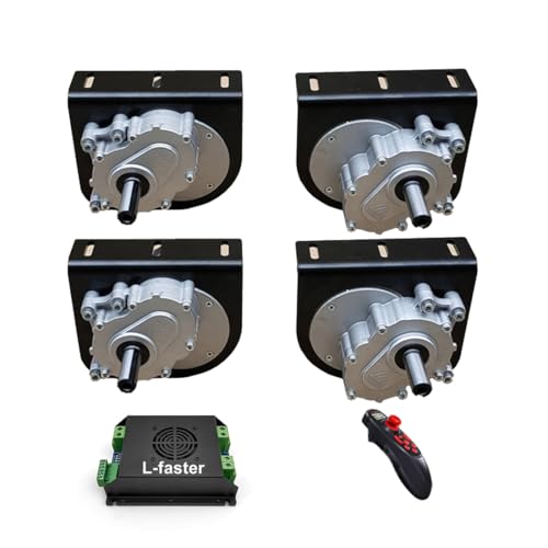 4WD 1000W Motor-Kit 4 Bürstengetriebemotoren 75RPM 120RPM Controller für Wagen Rasenmäher Schubkarre Wagen (Bracket and ESC small, 1000W kit Max speed 120RPM) von L-faster