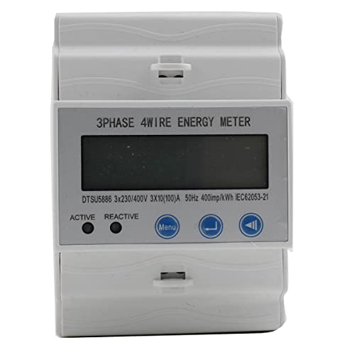 L-home Digitaler Stromzähler LCD Drehstromzähler 3-Phasen-4-Leiter Elektrizitätszähler 3x 230/400V 100A für DIN Hutschiene Wechselstromzähler L-home Digitaler Stromzähler LCD Drehstromzähler 3-Phasen-4-Leiter Elektrizitätszähler 3x 230/400V 100A für DIN Hutschiene Wechselstromzähler von L-home