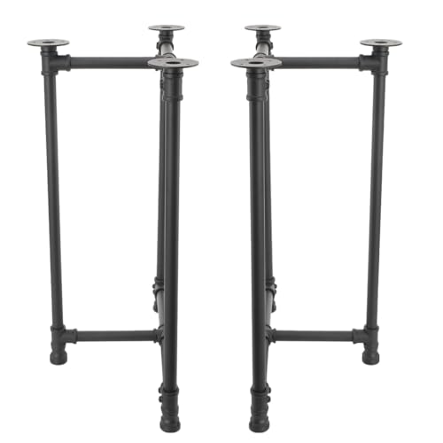 L-home Tischbeine Metall-Schreibtischbeine 28-Zoll-Tischbeine Satz von 2 Schwarz für Moderne Couchtisch, Esstisch, Wohnzimmertisch von L-home