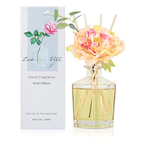 L'odeur Vill Reed Diffuser Set, 8.5 oz(250ml) Leinen duftender Diffuser mit 10 Fragrance Sticks, Home raumduft Duft ätherisches Öl Reed Diffuser für Zuhause Große Zimmer Badezimmer Regal Dekor. von L'odeur Vill