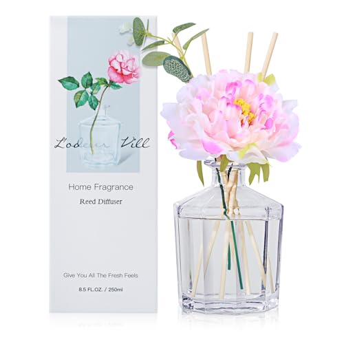 L'odeur Vill Reed Diffuser Set,8.5oz(250ml) Lavendelgeranie duftender Diffuser mit 10 Fragrance Sticks, Home raumduft Duft ätherisches Öl Reed Diffuser für Zuhause Große Zimmer Badezimmer Regal Dekor. von L'odeur Vill