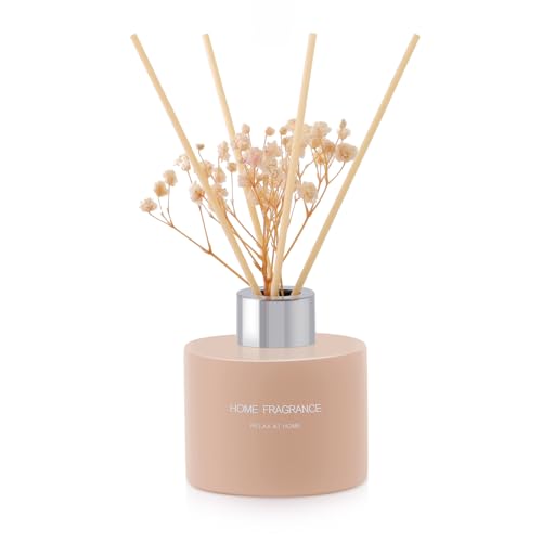L'odeur Vill Reed Diffuser Set Saubere Leinen,4.06oz(120ml) duftender Diffuser mit 4 Fragrance Sticks, Home raumduft Duft ätherisches Öl Reed Diffuser für Zuhause Badezimmer Regal Dekor. von L'odeur Vill