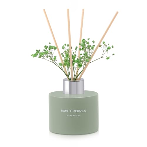 L'odeur Vill Reed Diffuser Set Vanille,4.06oz(120ml) duftender Diffuser mit 4 Fragrance Sticks, Home raumduft Duft ätherisches Öl Reed Diffuser für Zuhause Badezimmer Regal Dekor. von L'odeur Vill