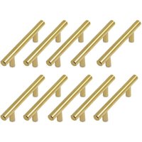 10 Stück Möbelgriff Küchenschrankgriff Gold Schrankgriff 128mm Messing Küchentürgriff Schubladengriffe von L&H-CFCAHL