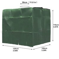 Abdeckplane für IBC Tank 1000L, Wassertankabdeckung 116 x 100 x 120 cm Grün, Anti-UV Anti-Staub Schutzhülle Abdeckplane, Wassertankdeckel Abdeckplane von L&H-CFCAHL