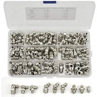 115tlg Schmiernippel Sortimen, M6 M8 M10, vernickeltes Eisen, gerade und gebogen, 45°/90°, Gewindeschmierstoffarmaturen für mechanische Geräte 115tlg Schmiernippel Sortimen, M6 M8 M10, vernickeltes Eisen, gerade und gebogen, 45°/90°, Gewindeschmierstoffarmaturen für mechanische Geräte von L&H-CFCAHL