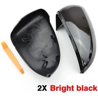 2 Stück für VW Golf 7 Mk7 7.5 Gtd Gti Touran L E-Golf Seitenspiegelabdeckungen Schwarz glänzend Rückspiegelabdeckung 12-20, Schwarz glänzend von L&H-CFCAHL