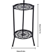2-stöckiger Blumentopfständer aus Metall, 50 x 24 cm, Schwarz, hoher Pflanzenständer für drinnen und draußen, Blumentopfhalter, Tisch für Garten, 2-stöckiger Blumentopfständer aus Metall, 50 x 24 cm, Schwarz, hoher Pflanzenständer für drinnen und draußen, Blumentopfhalter, Tisch für Garten, von L&H-CFCAHL