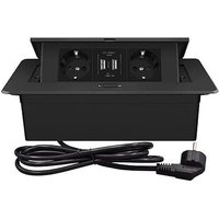 Einbausteckdose, Steckdosenleiste, versteckter Pop-up-Steckdosentisch mit 2 Steckdosen und 2 USB-Typ-C-Anschlüssen, schwarze einziehbare Einbausteckdose, Steckdosenleiste, versteckter Pop-up-Steckdosentisch mit 2 Steckdosen und 2 USB-Typ-C-Anschlüssen, schwarze einziehbare von L&H-CFCAHL