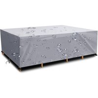 Gartenmöbel-Abdeckung, 180 x 120 x 74 cm, Silber, 420D Oxford, rechteckig, für Gartentisch, Schutzplane, Gartentisch, Outdoor-Möbel, wasserdicht, von L&H-CFCAHL