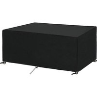 Gartenmöbel-Abdeckung 213x132x74cm 420D Oxford Schwarz Schutzplane Gartentisch Outdoor-Möbel Wasserdicht Winddicht Anti-UV Kältebeständig Rechteckige von L&H-CFCAHL