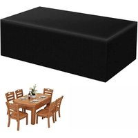 Gartenmöbel-Abdeckung 220x120x80cm 420D Oxford Schwarz Wasserdicht Winddicht Anti-UV Robustes Gewebe Schutzhülle Rechteckige Gartentisch-Abdeckung Gartenmöbel-Abdeckung 220x120x80cm 420D Oxford Schwarz Wasserdicht Winddicht Anti-UV Robustes Gewebe Schutzhülle Rechteckige Gartentisch-Abdeckung von L&H-CFCAHL