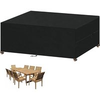 Gartenmöbel-Abdeckung 240x120x75cm 420D Oxford Schwarz Rechteckige Gartentisch-Abdeckung Schutzplane Gartentisch Outdoor-Möbel Wasserdicht Winddicht von L&H-CFCAHL