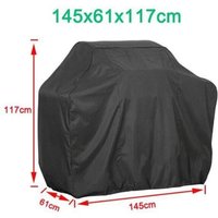 Grillabdeckung 145x61x117cm Schutzplane Schutzplane Abdeckung Grill Plancha wasserdicht Schwarz für Weber Barbecue, Brinkmann und die meisten von L&H-CFCAHL
